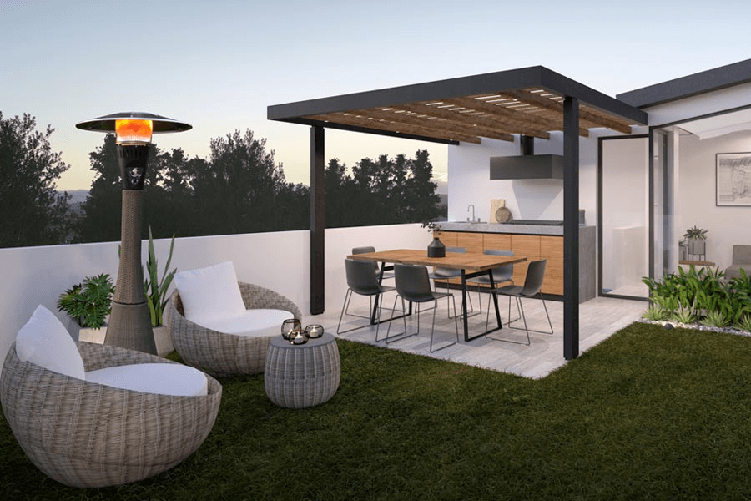 Tempo Style Fungo a gas stufa da esterni in polyrattan HABITAT TEMPO STYLE color torba