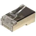 Link confezione 100 connettori 8 poli cat 5e schermato rj45 per cavo solido