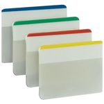 3M Post-it - Pack Appendibile 4x6 Segnapagina Bianchi Per Archivio Con Bordo Colorato (Blu. Rosso. Verde. Giallo)