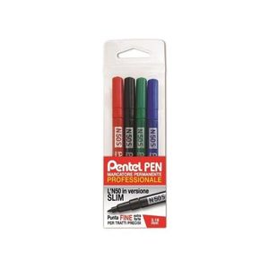 Pentel Confezione 4 Marcatori n50 Punta Tonda Assortiti