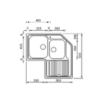 CM-Zenith-83x83-2V-Lavello-ad-incasso-Rettangolare-Acciaio-inossidabile