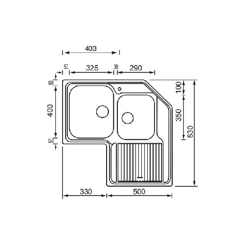 CM-Zenith-83x83-2V-Lavello-ad-incasso-Rettangolare-Acciaio-inossidabile