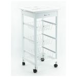 Carrello da cucina Ottawa con 3 ceste in mdf bianco 37x37x76