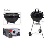 Koopman Barbecue Tondo con Coperchio e Ruote Smaltato 48cm