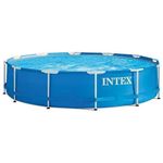 Intex Struttura In Metallo Piscina Tubolare Tondo 366 x 76 cm Blu Senza Pompa Filtro 366 x 76 cm Blu