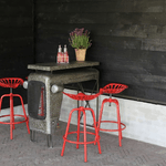 Esschert Design Sedia da Bar con Sedile Trattore Rossa