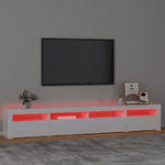 vidaXL Mobile Porta TV con Luci LED Bianco Lucido 240x35x40 cm