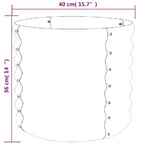 vidaXL Vaso Giardino Acciaio Verniciato a Polvere 40x40x36cm Antracite