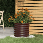 vidaXL Vaso Giardino Acciaio Verniciato a Polvere 40x40x36 cm Marrone