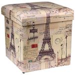 Pouf pighevole Arc Tour Eiffel 36x36x36 grigio beige