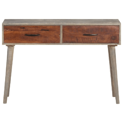 Tavolo Consolle Grigio 110x35x75 cm in Massello di Mango Grezzo