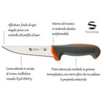 Sanelli Tecna Coltello Disosso Retto Acciaio Arancione-Grigio