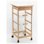 Carrello da cucina Calgary con 3 ceste 37x37x75,5 in mdf naturale