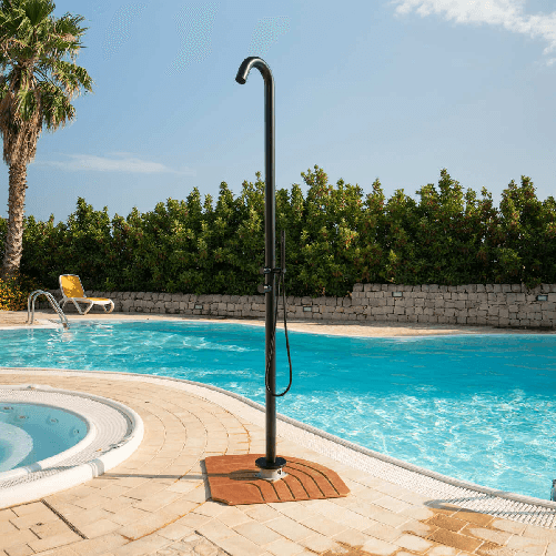 Sined-Alghero-Doccia-Da-Giardino-In-Acciaio-Inox-316l-Con-Miscelatore-e-Doccetta-Nero-Satinato