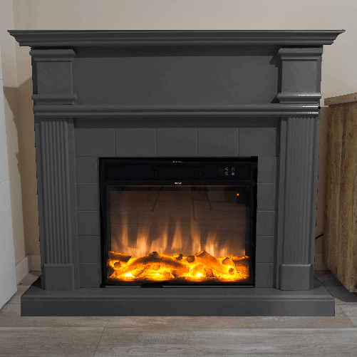 Mpc-Camino-Caldera-Camino-Da-Pavimento-Con-Cornice-e-Bruciatore-Elettrico-Da-1500w-Grigio