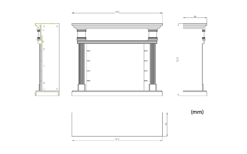 Mpc-Camino-Caldera-Camino-Da-Pavimento-Con-Cornice-e-Bruciatore-Elettrico-Da-1500w-Grigio