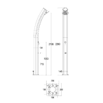 Sined-Dafne-Doccia-Solare-Curva-In-Alluminio-Con-Lavapiedi-Da-35-Litri-Bianco