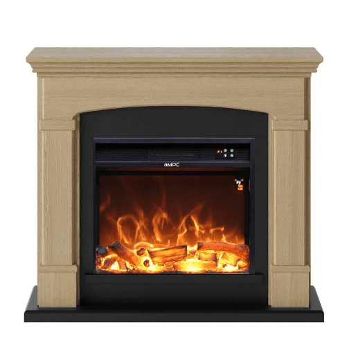 Mpc-Camino-Siena-Camino-Da-Terra-Con-Bruciatore-Da-1500w-Dal-Design-Unico-Con-Telecomando-Rovere