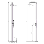 Sined-Pula-Doccia-Da-Giardino-In-Acciaio-316l-Con-Doccino-h-230-Cm-Inox-Satinato