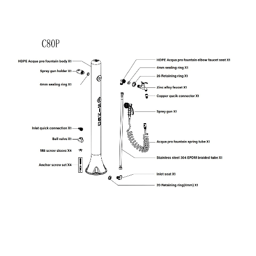 Sined-Acqua-Pro-Fontanella-Da-Giardino-In-Polietilene-Con-Attacco-Laterale-Facile-Montaggio-Tortora