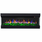 Glow Fire Insert 36 Caminetto Elettrico Da Parete 1600w Con Telecomando Nero