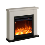 Caminetto Fuego Paolo Beige 1500w a Parete Con Cornice Telecomando e Bruciatore 1500w Beige