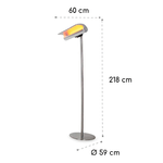 Sined-Stufa-Infrarossi-Terra-2000-Riscaldatore-Riflettente-Da-Terra-Su-Piantana-2000w-Grigio