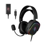 NOUA CUFFIE HEADSET BANSHEE 7.1 CON MICROFONO 3.5MM/ USB 7.1 RGB + SOUND CARD