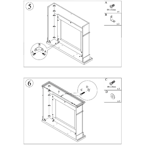 Fuego-Cornice-Caminetto-Carlo-Nera-Per-Inserto-Elettrico-Struttura-In-Legno