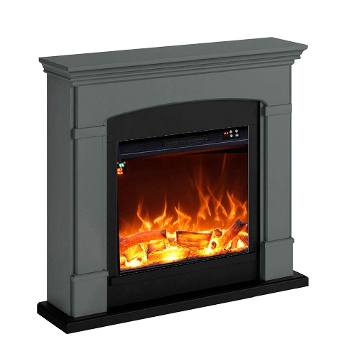 Caminetto-Fuego-Monica-Antracita-1500w-a-Parete-Con-Cornice-Telecomando-e-Bruciatore-Grigio-Scuro