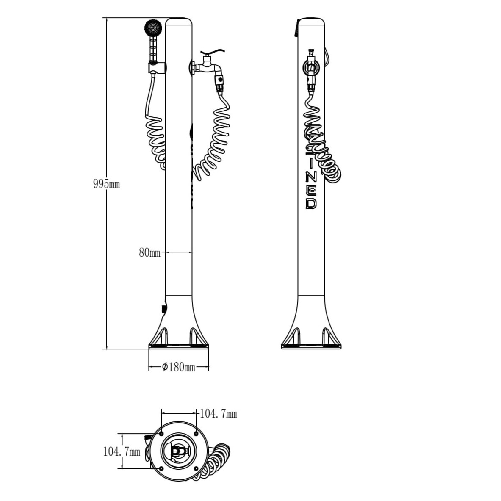 Sined-Acqua-Pro-Fontanella-Da-Giardino-In-Polietilene-Con-Pistola-a-Spruzzo-Bianca