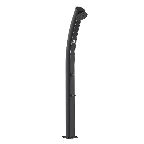 Sined Dafne Doccia Solare Curva Realizzata In Alluminio Con Lavapiedi Da 35 Litri Nero