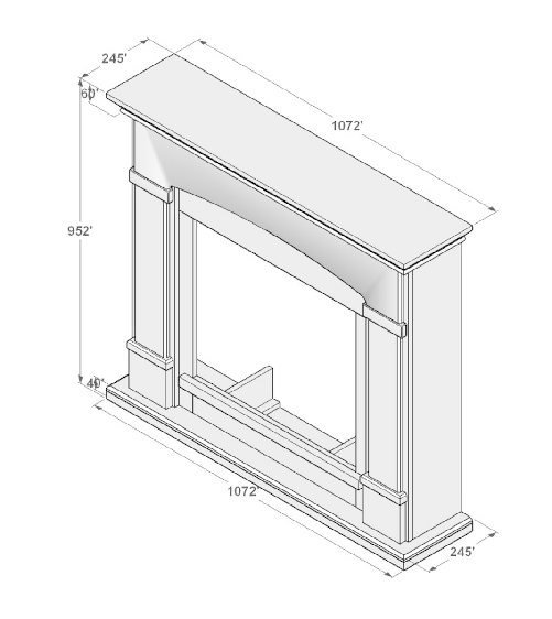 Fuego-Cornice-Caminetto-Gio-Grigia-Cornice-Per-Caminetto-Struttura-In-Legno