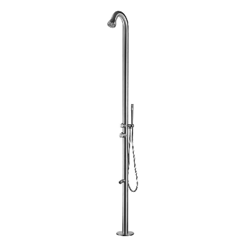 Sined-Bosa-Doccia-Per-Piscina-In-Acciaio-316l-Con-Doccetta-a-Mano-e-Lavapiedi-Inox-Satinato