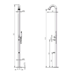 Sined-Bosa-Doccia-Per-Piscina-In-Acciaio-316l-Con-Doccetta-a-Mano-e-Lavapiedi-Inox-Satinato