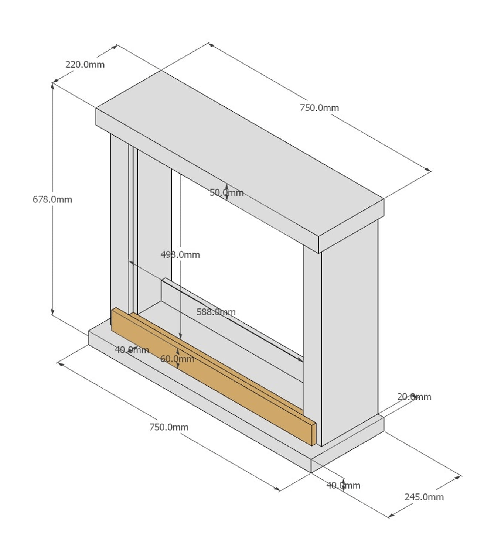 Tagu-Fm469-Gr3-Rivestimento-Per-Caminetto-Elettrico-Struttura-In-Legno-Grigio-Scuro