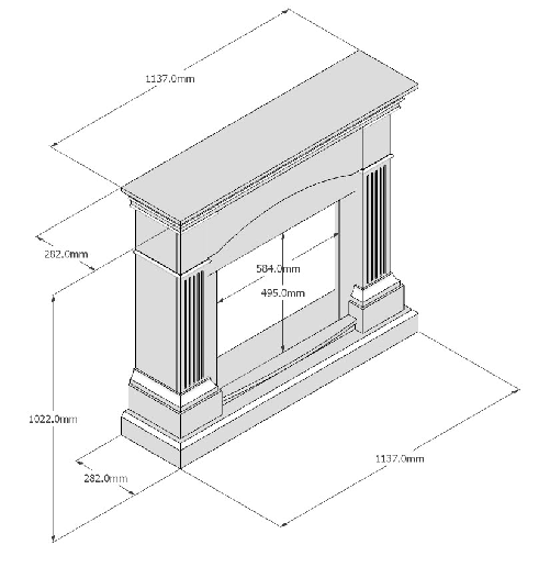 Tagu-Fm464-Tu1-Cornice-Per-Inserto-Elettrico-Realizzato-In-Legno-Turchese-Chiaro