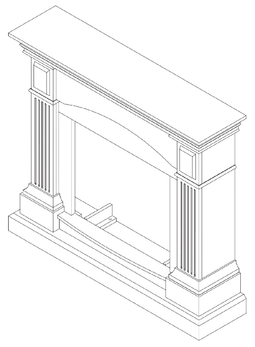 Tagu-Fm464-Tu1-Cornice-Per-Inserto-Elettrico-Realizzato-In-Legno-Turchese-Chiaro