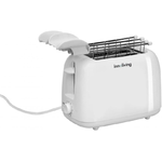 Innoliving Inn-742 Tostapane Con Pinze, 750 W, Plastica, Base Antiscivolo, Per Toast Al Formaggio, Bianco