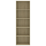 vidaXL Libreria a 5 Ripiani Rovere Sonoma 60x30x189 cm in Truciolato