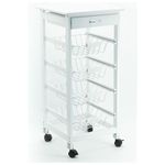 Carrello da cucina Calgary con 4 ceste 37x37x80,5 in mdf bianco