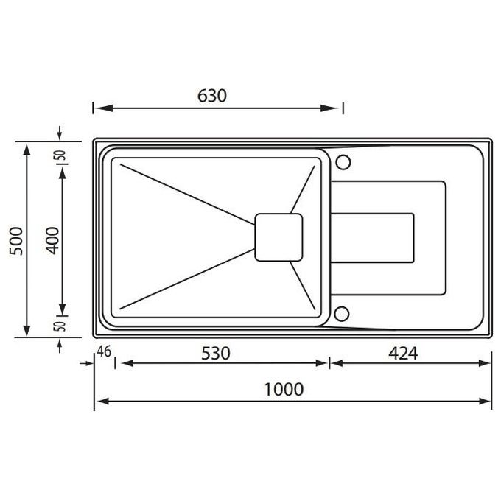 CM-Vesta-100x50-1V-Lavello-ad-incasso-Rettangolare-Acciaio-inossidabile