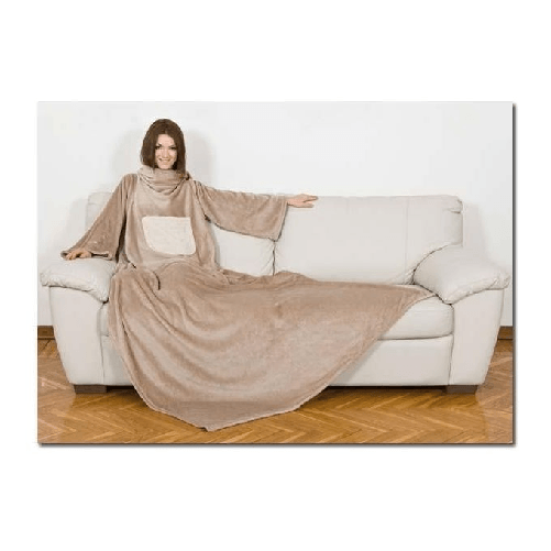 Kanguru-1089-coperta-con-maniche-140-x-210-cm-Flanella-Crema