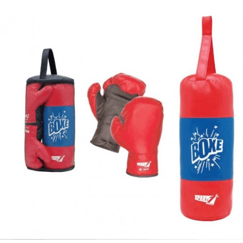 Set-Boxe-Junior-Sacco---Guantoni-Punching-Bag-Gioco-Bambini-Casa-da-Appendere