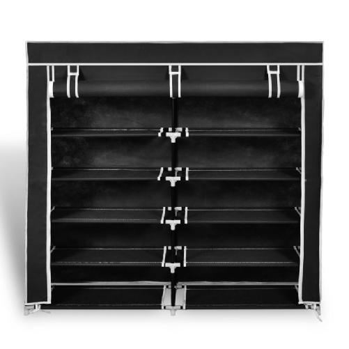 vidaXL-Scarpiera-in-Tessuto-Richiudibile-115-x-28-x-110-cm-Nera