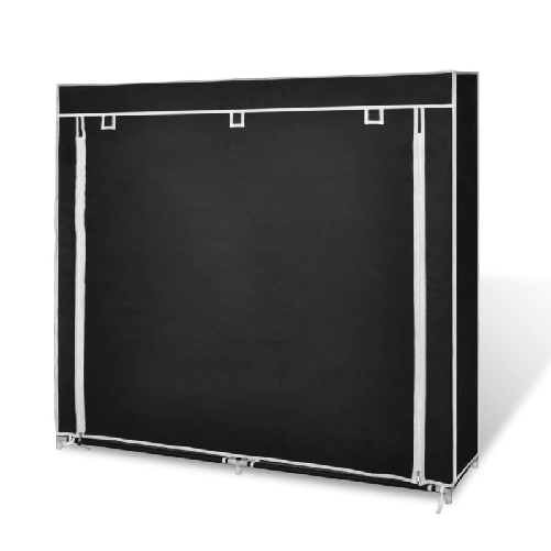 vidaXL-Scarpiera-in-Tessuto-Richiudibile-115-x-28-x-110-cm-Nera