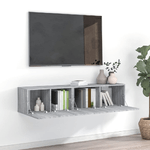 Set Mobili Porta TV 2 pz Grigio Sonoma in Legno ingegnerizzato