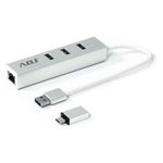 Hub Usb 3.0 3P Adattatore Type-C Sl 3*Usb 3.0 + Rj45 Adj