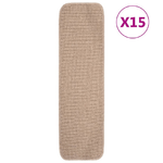 vidaXL Tappetini Scale Antiscivolo 15 pz 75x20 cm Beige Rettangolari