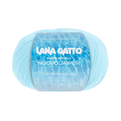 Lana-Gatto-Gomitolo-100--Cotone-Mako-Linea-Nuovo-Jaipur---Tonalita-Azzurro